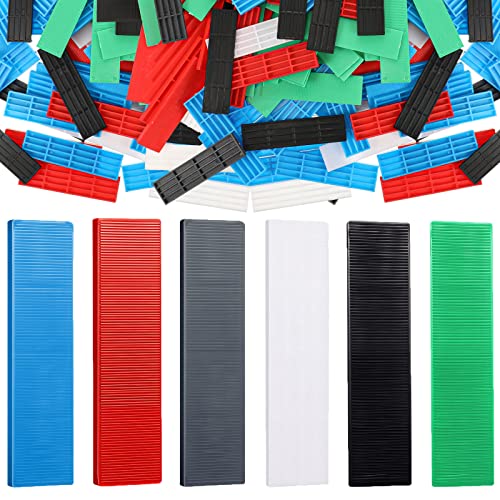 300 komada plastike stan podloške strukturne pločice plastike podloške za izravnavanje, 3/64, 5/64, 1/8, 5/32, 3/16, 1/4 inč, zelena, crna, bijela, siva, plava, crvena