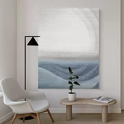 JFNISS ručno oslikana zidna Umjetnost - apstraktna umjetnost uljano slikarstvo plavo-bijelo uljano slikarstvo teksturne uljane slike na platnu pejzažno umjetničko djelo, 50x70cm