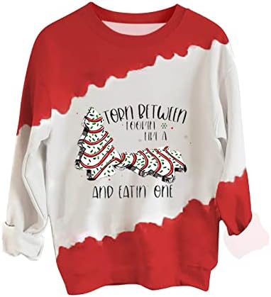 Božić smiješna dukserica za žene pulover zbojere Crewneck dugih rukava majica modna prevelika tunika TOP bluza