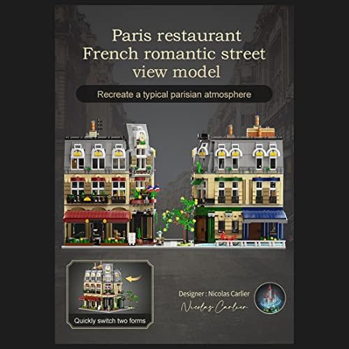 Foxcokie Paris Restaurant Model 3230pcs, ulice serije Scene Građevinski blokovi MOC set za dječake