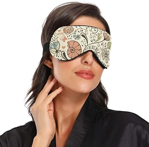 Vintage ptica prozračna maska ​​za spavanje, hladno osjećati poklopac za spavanje očiju za ljetni odmor, elastični