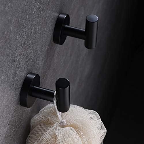 Hooooh mat crna 4-komadna kupaonica sadrži set od nehrđajućeg čelika zidni nosač - uključuje 24 jednu ručniku, toaletni držač za papir, 2x rubene kuke, BS100S4B-BK