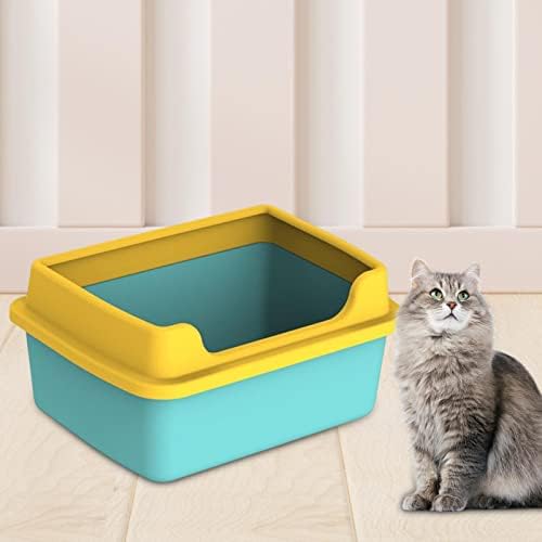 Colcolo kutije za smeće za mačke u zatvorenom prostoru sa štitom od raspršivanja odvojivo lako čišćenje sa visokim stranama sa obodom poslužavnik za mačje smeće za tavu za mačiće, zelena