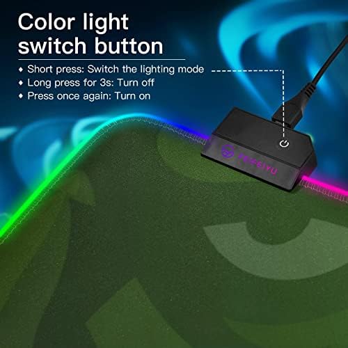 Mnsruu podloga za miš za igre RGB-velika LED Tastatura sa glatko vodootpornom površinom i neklizajućom gumenom bazom, 31,5 X 11,8 inča,, zombi zelena