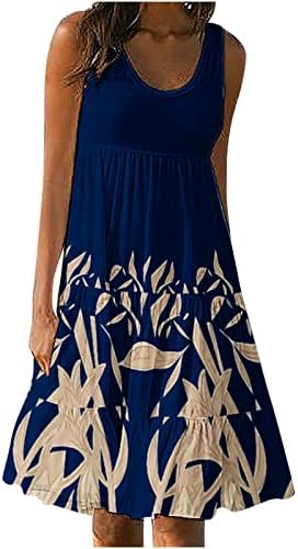 Lcziwo boho haljine na plaži za žene 2023. ljetne trendi haljine s tenkom bez ležernog printa s ležernim printom u više nivoa