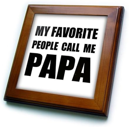 3drose Moji omiljeni ljudi me zovu Papa Fun crni tekst za oca ili dedu uokvirenu pločicu, 6 x 6