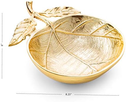 Klasična dodirna ukras okrugla zlatna plitka zdjela sa dizajnom lista i vena