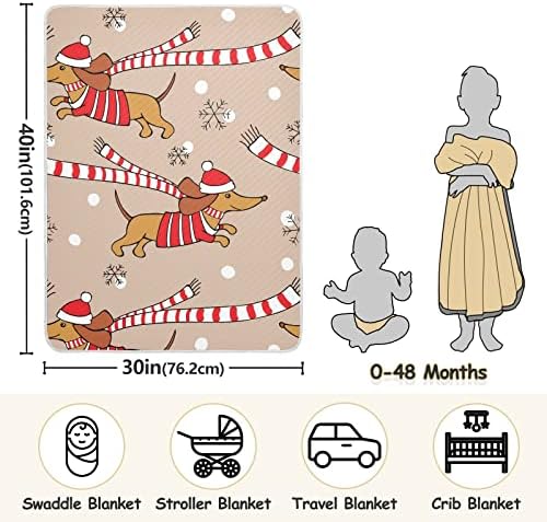 Swaddle pokrivače pamuk pamuk pamučni pokrivač za dojenčad, primanje pokrivača, lagana mekana prekrivačica za krevetić, kolica, rakete, božić, 30x40 u