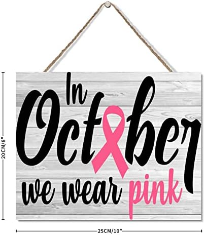 Drvena plaka raka dojke oktobar Pink Ribbon Personalizirana potpisna vrata Dekorativna drvena farma Zbir dojke