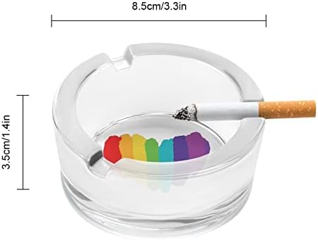 Rainbow Heart Glass Ashtrays Okrugli pepeo ladicu Slatka lijepa futrola za pepeo za uređenje palube za uređenje
