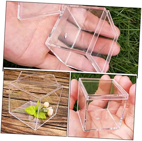 Zerodeko 9kom kutija male prozirne kutije za odlaganje sa poklopcima svestrane vitrine futrole za nakit sa poklopcima Mini kutija Candy Transparent Ps