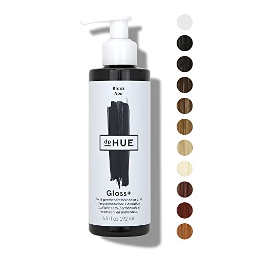 dpHUE Gloss+ - Crna, 6,5 Oz-polutrajna boja za kosu za jačanje boje & duboki regenerator - poboljšajte & produbite prirodnu ili farbanu kosu-bez glutena, veganska