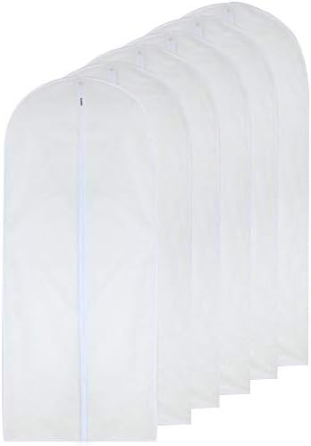 Torba za odjeću očistite za dugu haljinu 24 '' x 60 '' patentni objekti za viseće odjeće bijeli prozrači puni poklopac za prašinu sa zatvaračem za skladištenje odjeće od 6