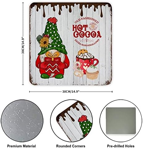 Vintage metalni znak plak božićni kuglični kakao i gnomi božićni metalni poster retro zida Početna