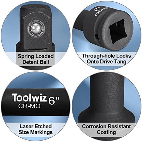 Toolwiz 3/4 traka za proširenje udara pogona 4, 6, 10 + 24 magnetna Mašina za čišćenje za teške uslove
