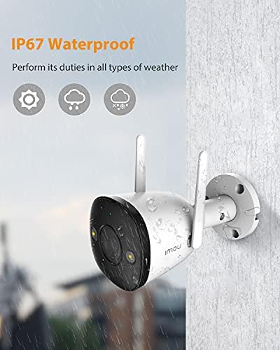 Imou Sigurnosna kamera Vanjska noćna vizija boje sa reflektorima i sirenom, 2.4G WiFi kamera IP67 za kućnu