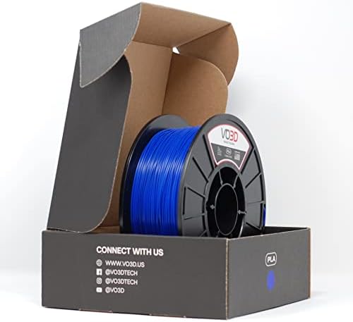 Vo3d visoki utjecaj PLA 3D filament pisača - kobaltno plava. 1kg plava ploča sa patentiranom nanotehnologijom za značajno povećanu žilavost