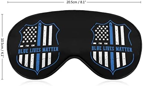 Crni živi važni policijski linijski zastava za spavanje maska ​​mekano povez sa prenosivim maskom za oči s podesivim kaišem za muškarce žene