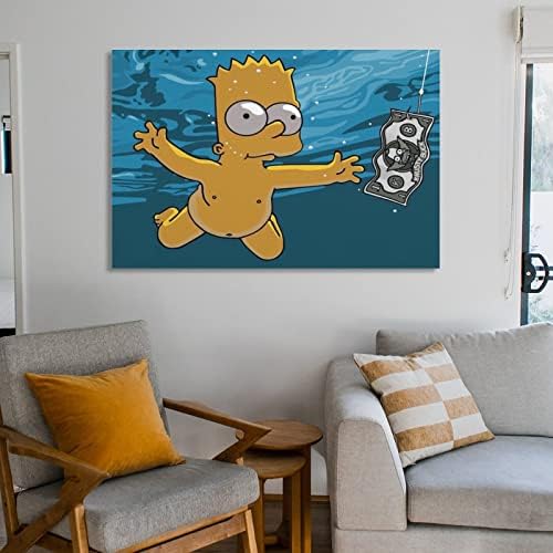 Simpsons Poster BART plivanje platna štampa zidna umjetnost za dekoracije spavaće sobe kućne kancelarije