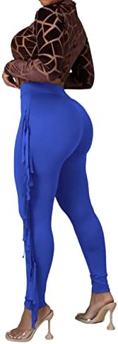 Rimhold ženske rubene hlače Casual High Squist Solid COLDCON bodycon bodne tassel hlače yoga hlače