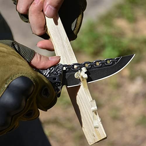 Nedfoss džep preklopi nož sa ličnošću, lovački nož sa posebnim dizajnom neklizajućih lanaca uzorak ručka, hladan oštri preživljavajući EDC nož, džepni nož za muškarce za muškarce