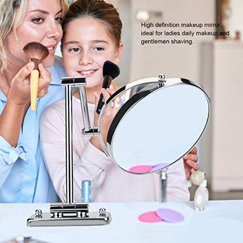 8-Inčno Zidno Ogledalo Za Uljepšavanje Šminke Sklopivo Dvostrano Hromirano Metalno 3 Puta Uvećanje Toaletno Ogledalo Visoke Definicije
