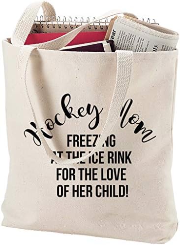 Hokej mama zamrzavanje na klizalištu za ljubav svog djeteta smiješna prirodna Platnena torba