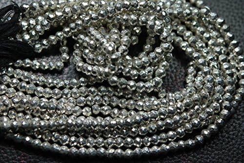 Potpuni 13 inčni X 1 učvršćeni srebro sjaj pirita 3,5 mm približno apetene rundelle perle.