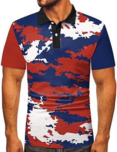 Muška košulja muškarci Casual ljeto kratki rukav odbojni vrat majica štampana majica Top bluza visoki