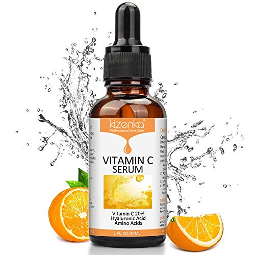 20% serum vitamina C za lice sa hijaluronskom kiselinom, prirodni & amp; aminokiseline-hidrat & amp; Punašna koža, Anti Aging & Wrinkle Collagen Boost Serum za oči za vrat lica | 1.0 unca/30ml