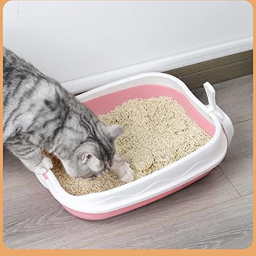 DHTDVD kutija za smeće za mačke s lopatom za otpatke protiv prskanja dvoslojna dizajnerska kutija za pijesak