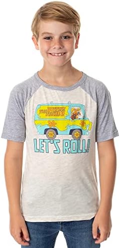 Scooby-Doo Boy's The Mystery Machine Let's Roll Collectible Raglan T-Shirt