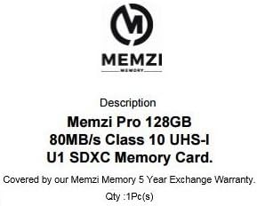 MEMZI PRO 128GB klasa 10 80MB/s SDXC memorijska kartica za Canon EOS M50, EOS 2000D, EOS 4000D, EOS 200D, EOS M100, EOS 6D Mark II, PowerShot G1 X Mark III digitalne Fotoaparate
