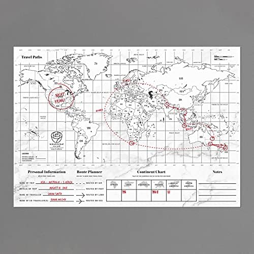Luckies of London | Scratch Map Rose Gold Travel Edition / Karta Svijeta Scratch Art / Scratch Off Karta /
