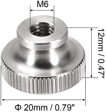 uxcell Knurled Thumb Nuts, 4kom M6x1mm 304 okrugla dugmad od nerđajućeg čelika pričvršćivači za 3d delove štampača,