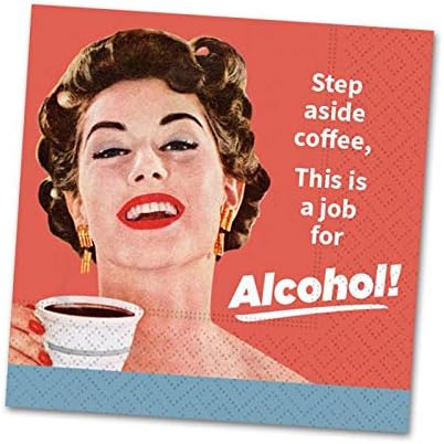 Kafa i alkohol Ephemera Women Funny pića Koktel salveta od 60