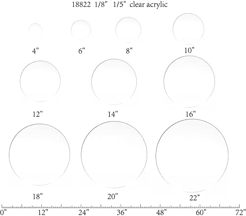 FixtureDisplays® 12pk 18 Clear akril pleksiglas Lucite krug Okrugli disk, 3/16debeli 18822-18-3/16 -12pk-NPF-SL
