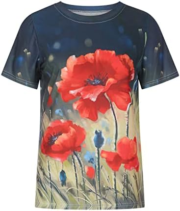 Majica bluza za dame Jesen Ljetni kratki rukav 2023 odjeća modna crewneck pamučna cvjetna grafička ručka