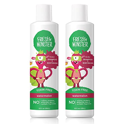 Fresh Monster 2-u-1 Dječiji šampon & pranje tijela, bez toksina, Hipoalergeno, Prirodni šampon