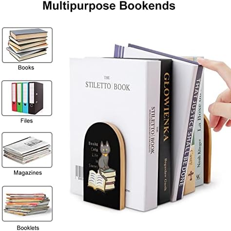 Knjige mačke život je slatka drvena Bookends trendi dekorativni Book Stand za kuće i Kancelarije Police Set
