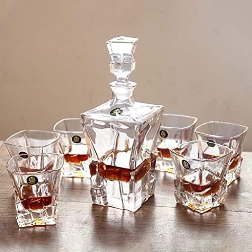 Set za dekantere za vino Glass Decanter Decanter za viski od 7 komada set za dekantere za viski,