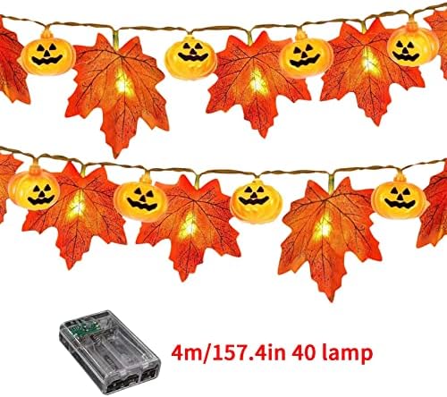 Kutija za baterije za Noć vještica LED javorov list svjetlosni niz unutarnji i vanjski ukrasni svjetlosni