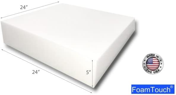 Foamtouch presvlaka u jastuku visoke gustoće, 5 H x 24 Š x 24 L & 3 X24 X72 poliuretanska pjena visoke