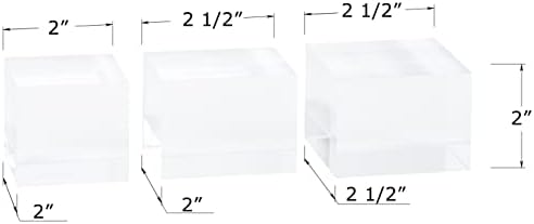 Red Co. Kristalno čisto polirana čvrsta akrilna kocka stalak za izlaganje nakita postolja, prozirni, Set od 3 veličine