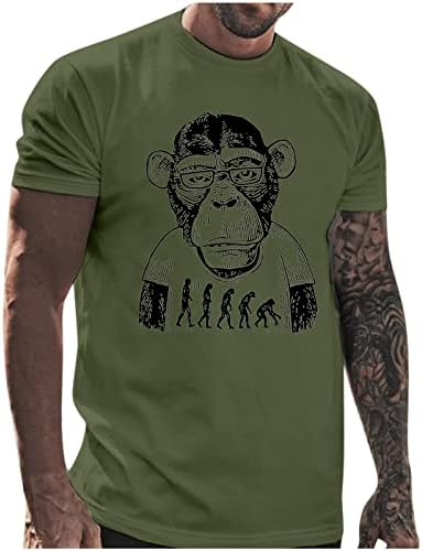 Zdfer casual t majice za muškarce, mišićna teretana vježba Atletska košulja Summer Chimpanzee Ispis Crewneck
