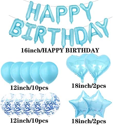 Slatko 22. rođendanski ukrasi za zabavu, plavi broj 22 balone, 22. folija milar balone Latex balon