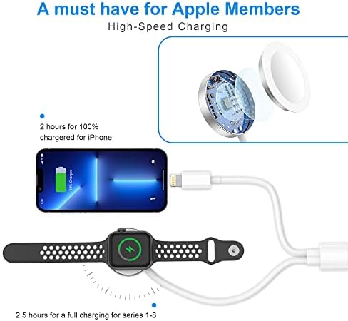 Ažurirajte 2 u 1 punjač za iPhone i Apple Watch, USB C 6FT iWatch punjač sa 15W USB-C zidnom punjačem kompatibilan