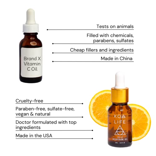 KOA LIFE Vitamin C ulje za posvjetljivanje lica, Serum protiv starenja sa vitaminom E, šipkom,