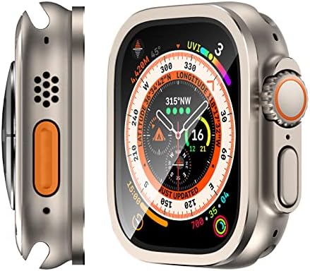 2 pakovanja titanijumske boje robusna metalna futrola kompatibilna sa kućištem Apple Watch Ultra 49mm sa zaštitom