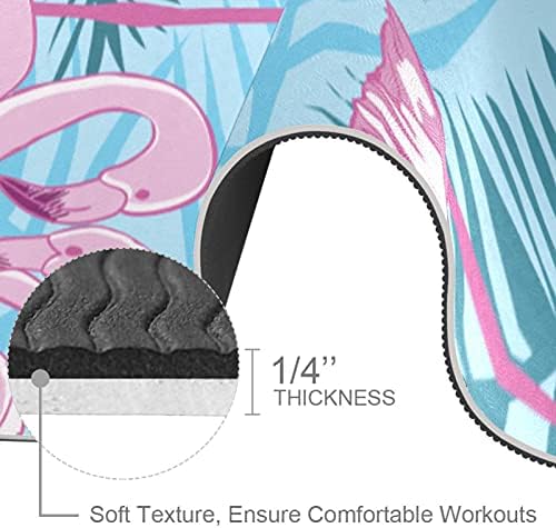 Siebzeh Flamingo Pattern Premium Thick Yoga Mat Eco Friendly Rubber Health & amp; fitnes Non Slip Mat